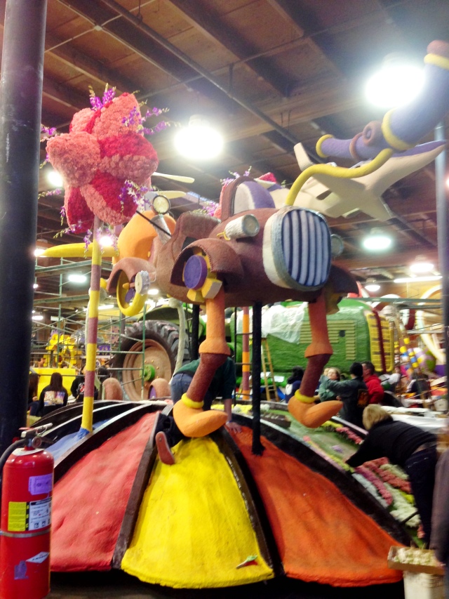 Rose Parade floats in the making at Rosemont Pavilion