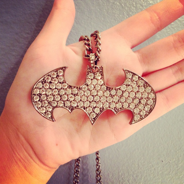 Vyvacious || Blinged out Batman necklace